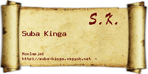 Suba Kinga névjegykártya